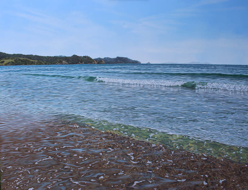 Maria Napier- "Matarangi Beach Summer",  Acrylic on Canvas, 1300 x 1000mm, 2022