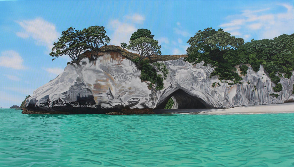 Maria Napier, "Whanganui A Hei, Cathedral Cove", Acrylic on Canvas, 1650 x 950mm, 2023