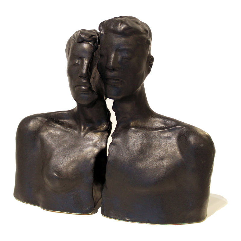 Mariska De Jager, "My Other Half", Hand Built Ceramic Sculpture, 300 H x 280 W x 120 D mm, 2023, SOLD