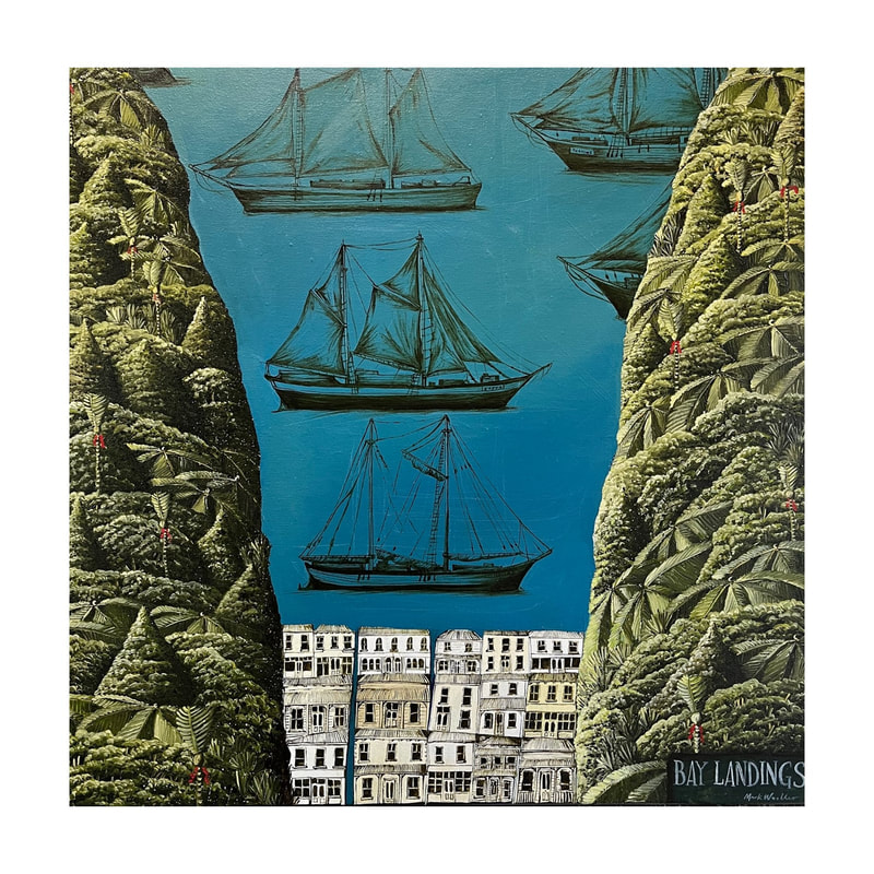 Mark Wooller, "Bay Landings", Oil on Canvas, 600 x 600mm, 2023