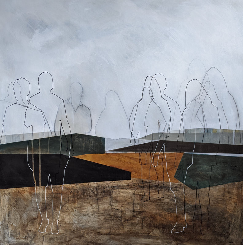 Odelle Morshuis, "I Was Here I", Acrylic and Graphite on Canvas, 760 x 760mm, 2021