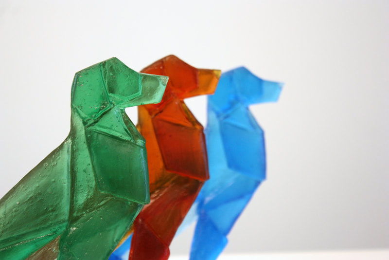 Origami Dogs in Situ at Black Door Gallery