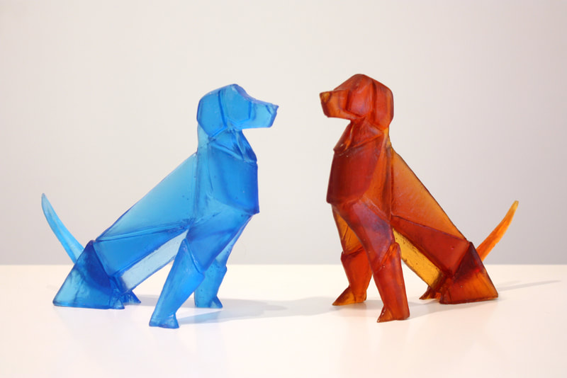 Tom Bater, Origami Dogs in Situ at Black Door Gallery