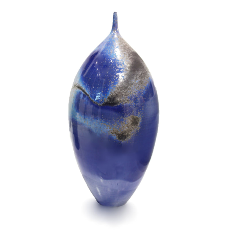 Peter Collis, "Royal Blue", Hand Thrown Ceramic, 31cm height, 2021, SOLD