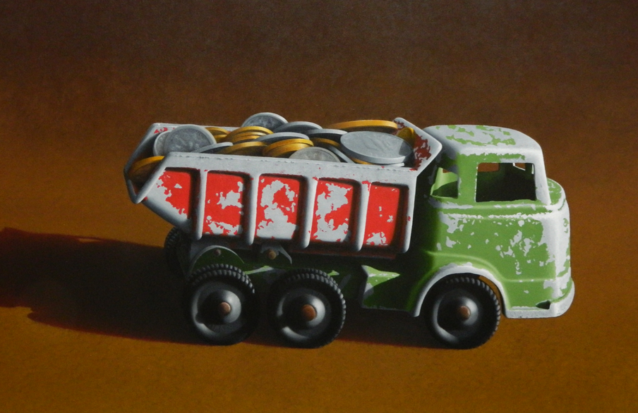 Peter Miller, "An Accountant's Dream (A Truckload of Money)", Oil on Canvas, 1300 x 1600mm, SOLD