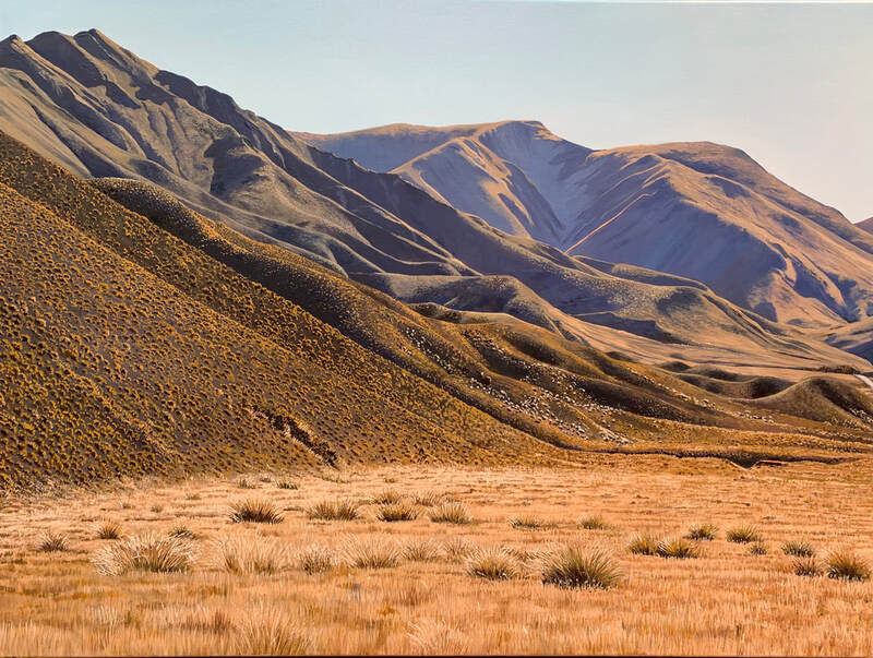 Phil Hanson- "Travelling Through Lindis Pass", Oil on Canvas, 1000 x 750mm, 2021