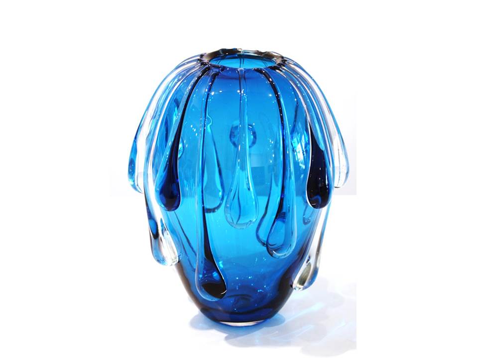 Philip Stokes- "Amorphous Drip", Hand Blown Glass Vase, 380mm height, SOLD