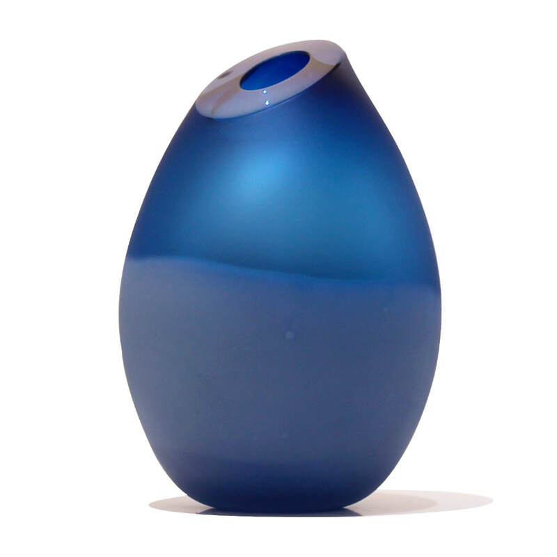 Philip Stokes, "Hot Pocket- Blue", Hand Blown Glass, 220mm Height, 2023