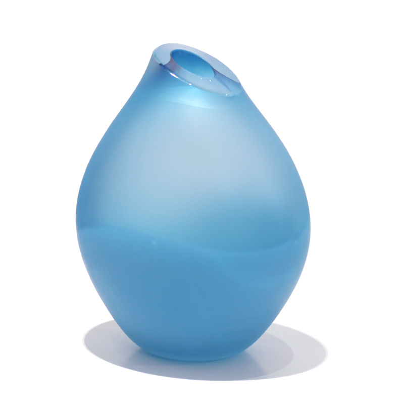 Philip Stokes, "Hot Pocket- Aqua Blue", Hand Blown Glass, 220mm Height, 2023