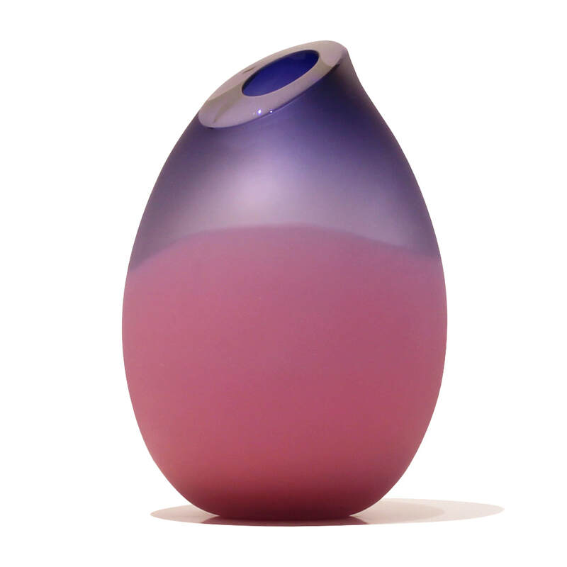Philip Stokes, "Hot Pocket- Mauve", Hand Blown Glass, 220mm Height, 2023