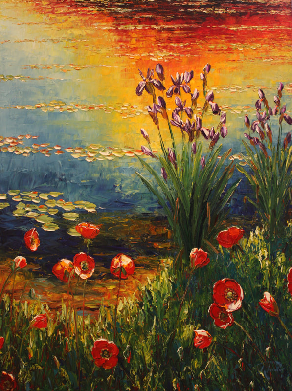 "Poppies in the Late Light", Oil on Canvas, 1020 x 760mm, 2019, SOLD