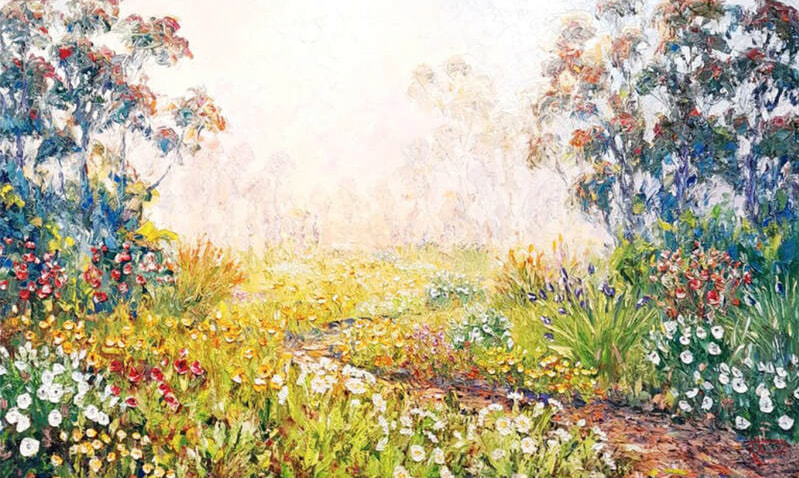 Richard Ponder, "Wildflower Walk", Oil on Canvas, 920 x 1520mm, 2023