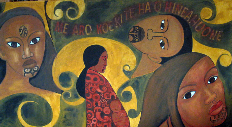 Robyn Kahukiwa, "Te Whare Tangata", Acrylic on Canvas, 2018