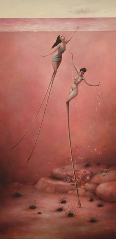 Rozi Demant, "Urchins", Acrylic on Canvas, 600 x 1200mm, 2020