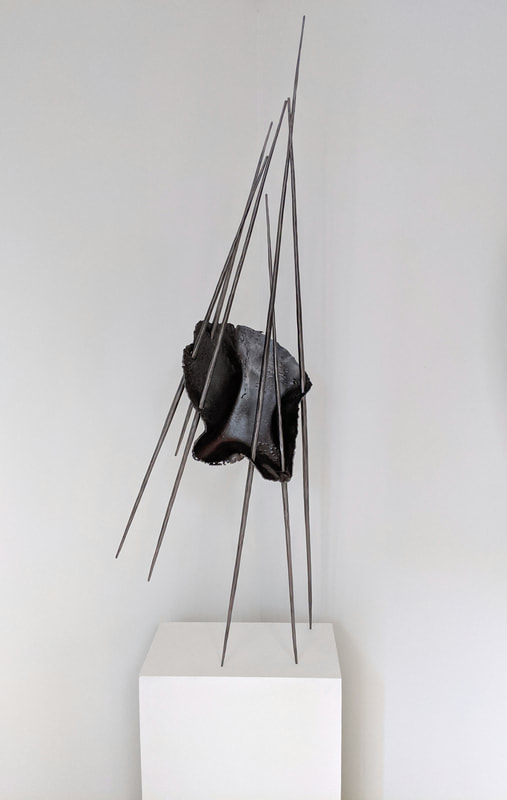 Sebastian Jaunas-  "Why", Forged Metal Sculpture, 122 x 450 x 22mm,