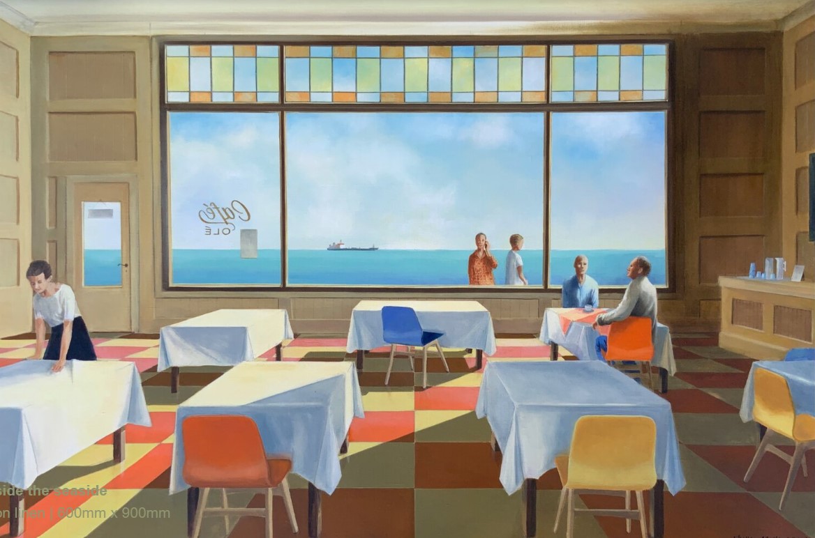 Shelley Masters- "Beside the Seaside", Oil on Linen, 600 x 900mm, SOLD