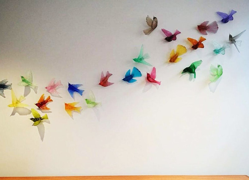 Glass Birds Hanging on Wall- Made in New Zealand