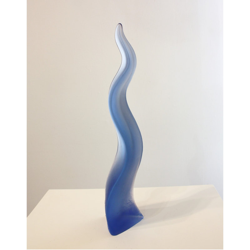 Sofia Anthineou- "Small Dream Series (Pale Cobalt)", Cast Glass, H 350 x W 50 x 65mm, 2022