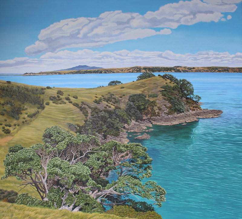 Maria Napier- "Te Whetumatarau Point, Waiheke Island", Acrylic on Canvas, 1100 x 1200mm, 2021