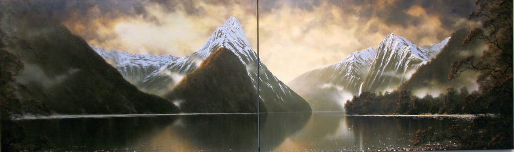 Jamie Stewart- "The First Light", Oil on Canvas, Diptych 3000 x 920mm