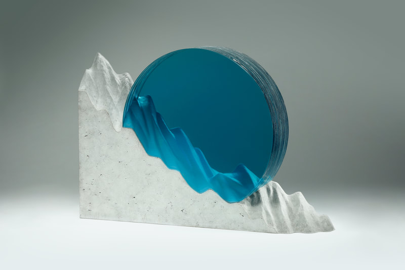 Ben Young, The Night Opens Slowly, Float Glass and Cast Concrete, H 49 x W 71 x D 12cm