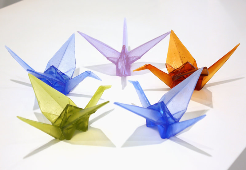Tom Barter- Cast Glass Paper Planes | In Situ
