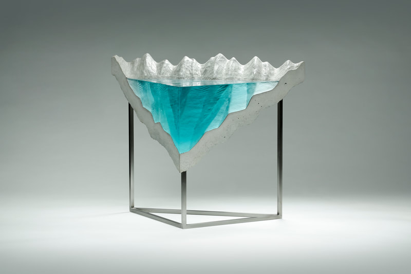 Ben Young, "Tomorrow’s Reflection", Float Glass, Cast Concrete and Steel, H 43 x W 53 x D 27cm